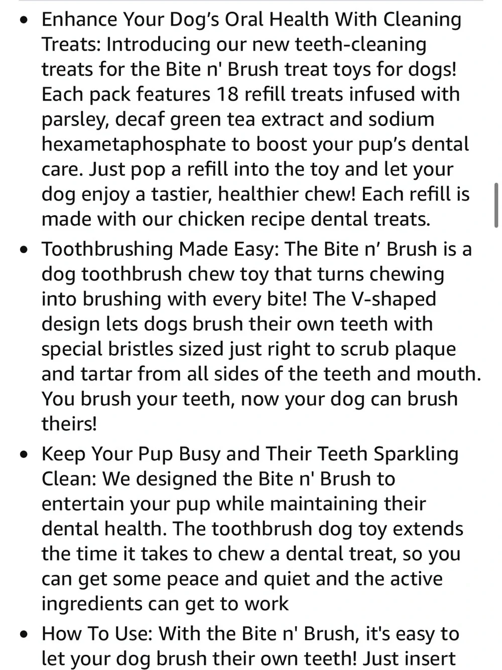Woof Bite n' Brush Dental Toy & Refill treats Dark Green